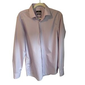 BOSS Hugo Boss Slim Fit Easy Iron‎ Light Purple Dress Shirt Mens Size 15 1/2